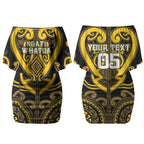 Custom Aotearoa Ngati Whatua Couples Matching Off Shoulder Short Dress and Hawaiian Shirt Maori Tribal Pattern