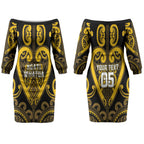 Custom Aotearoa Ngati Whatua Couples Matching Off The Shoulder Long Sleeve Dress and Hawaiian Shirt Maori Tribal Pattern