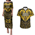 Custom Aotearoa Ngati Whatua Couples Matching Puletasi and Hawaiian Shirt Maori Tribal Pattern