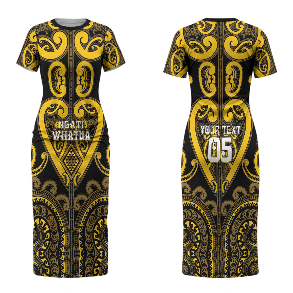 Custom Aotearoa Ngati Whatua Couples Matching Short Sleeve Bodycon Dress and Long Sleeve Button Shirt Maori Tribal Pattern