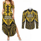 Custom Aotearoa Ngati Whatua Couples Matching Summer Maxi Dress and Long Sleeve Button Shirt Maori Tribal Pattern