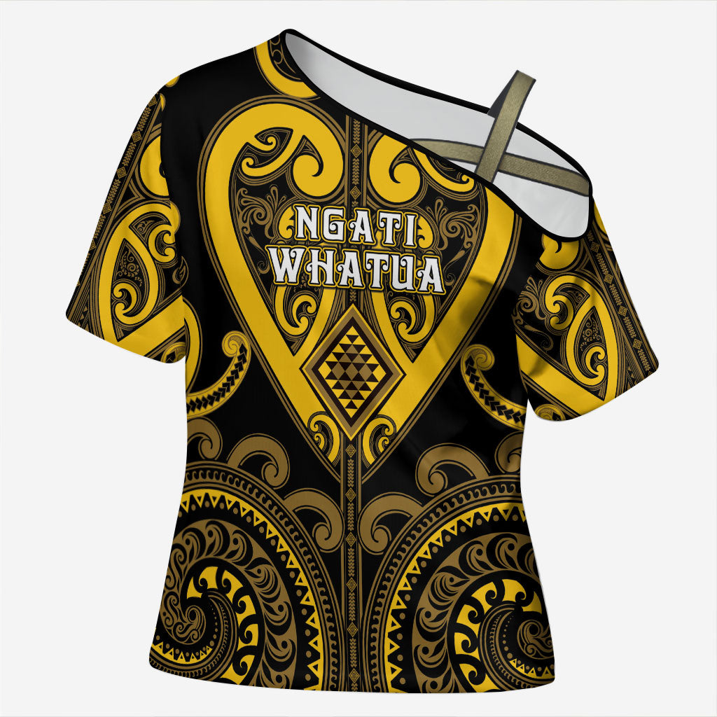 Custom Aotearoa Ngati Whatua Cross Shoulder Shirt Maori Tribal Pattern