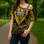 Custom Aotearoa Ngati Whatua Cross Shoulder Shirt Maori Tribal Pattern
