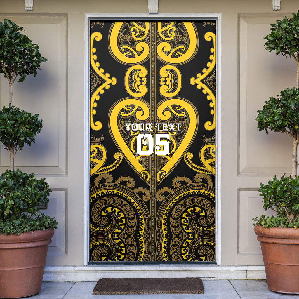 Custom Aotearoa Ngati Whatua Door Cover Maori Tribal Pattern