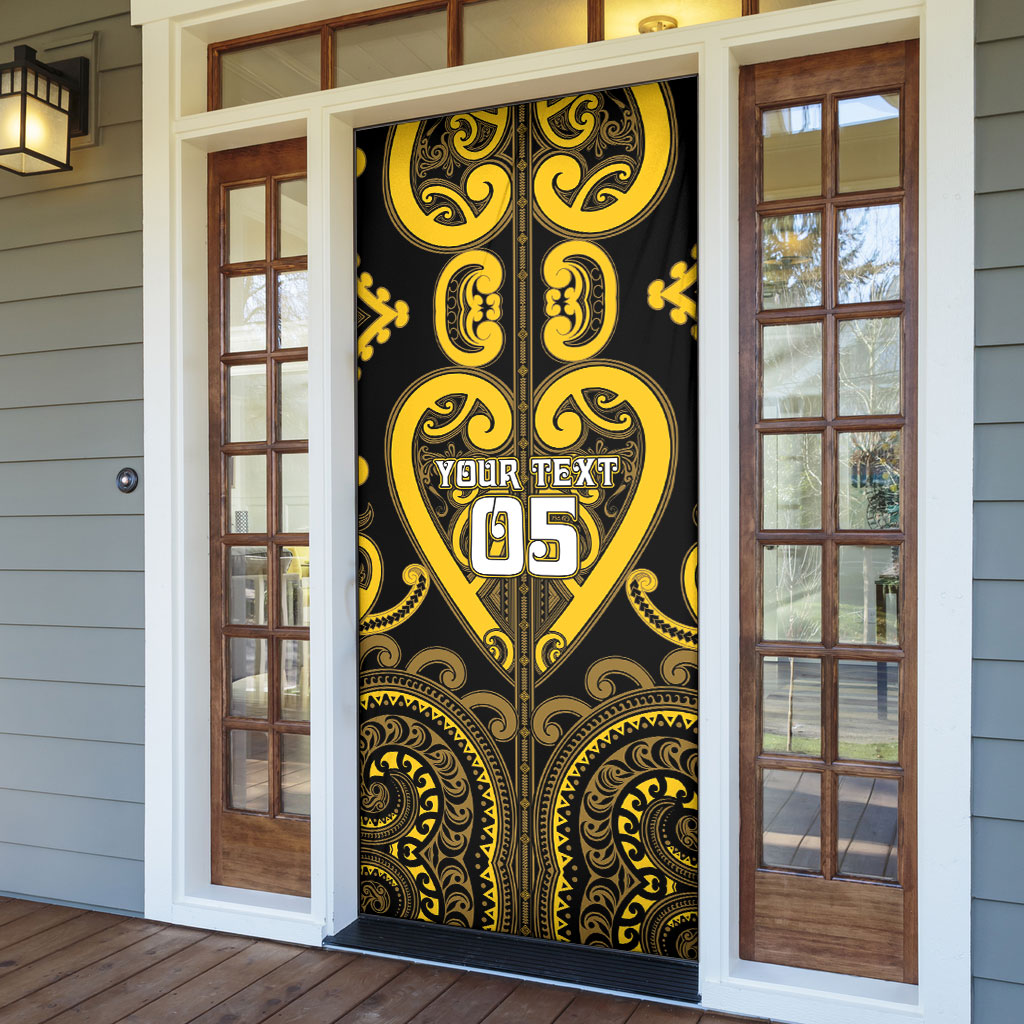 Custom Aotearoa Ngati Whatua Door Cover Maori Tribal Pattern