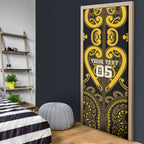 Custom Aotearoa Ngati Whatua Door Cover Maori Tribal Pattern