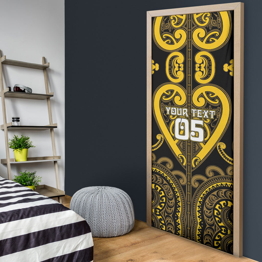 Custom Aotearoa Ngati Whatua Door Cover Maori Tribal Pattern