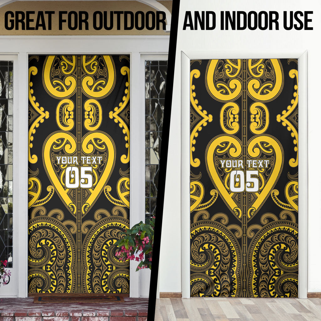 Custom Aotearoa Ngati Whatua Door Cover Maori Tribal Pattern