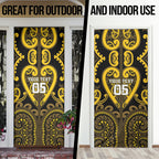 Custom Aotearoa Ngati Whatua Door Cover Maori Tribal Pattern