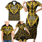 Custom Aotearoa Ngati Whatua Family Matching Short Sleeve Bodycon Dress and Hawaiian Shirt Maori Tribal Pattern