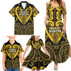 Custom Aotearoa Ngati Whatua Family Matching Summer Maxi Dress and Hawaiian Shirt Maori Tribal Pattern