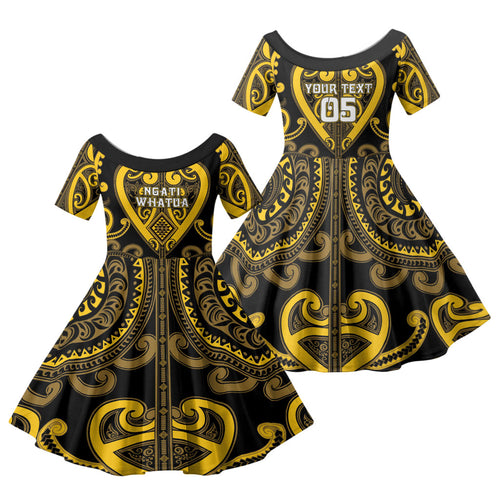 Custom Aotearoa Ngati Whatua Family Matching Summer Maxi Dress and Hawaiian Shirt Maori Tribal Pattern
