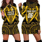 Custom Aotearoa Ngati Whatua Hoodie Dress Maori Tribal Pattern