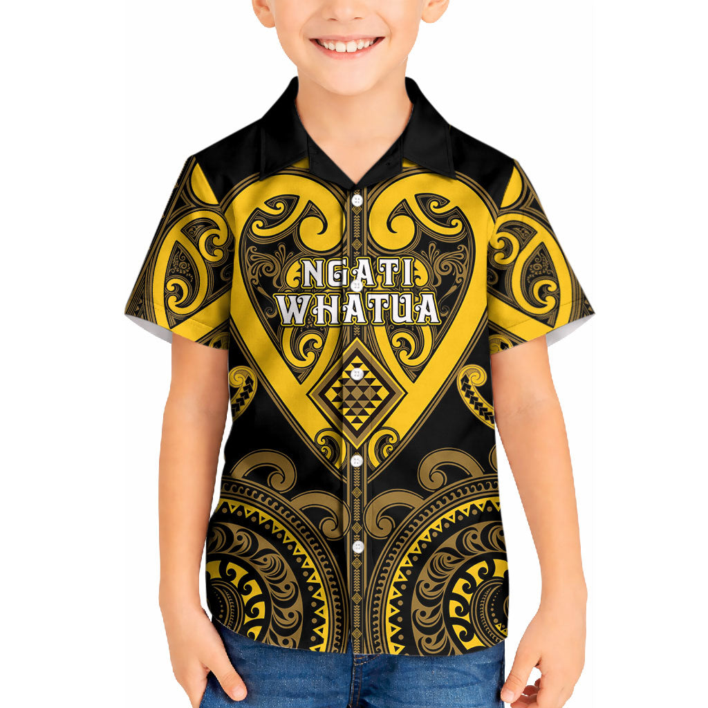 Custom Aotearoa Ngati Whatua Kid Hawaiian Shirt Maori Tribal Pattern