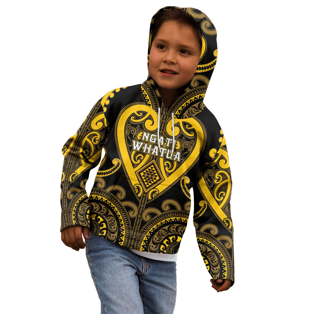 Custom Aotearoa Ngati Whatua Kid Hoodie Maori Tribal Pattern