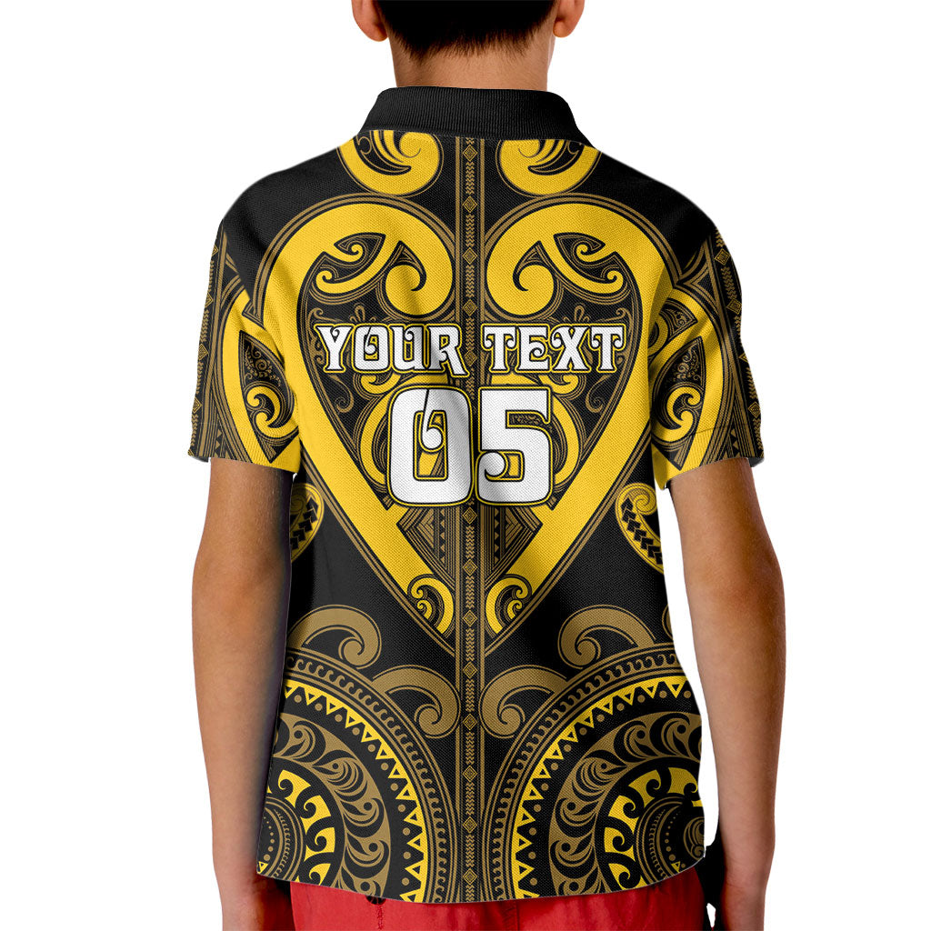 Custom Aotearoa Ngati Whatua Kid Polo Shirt Maori Tribal Pattern