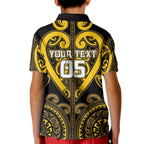 Custom Aotearoa Ngati Whatua Kid Polo Shirt Maori Tribal Pattern