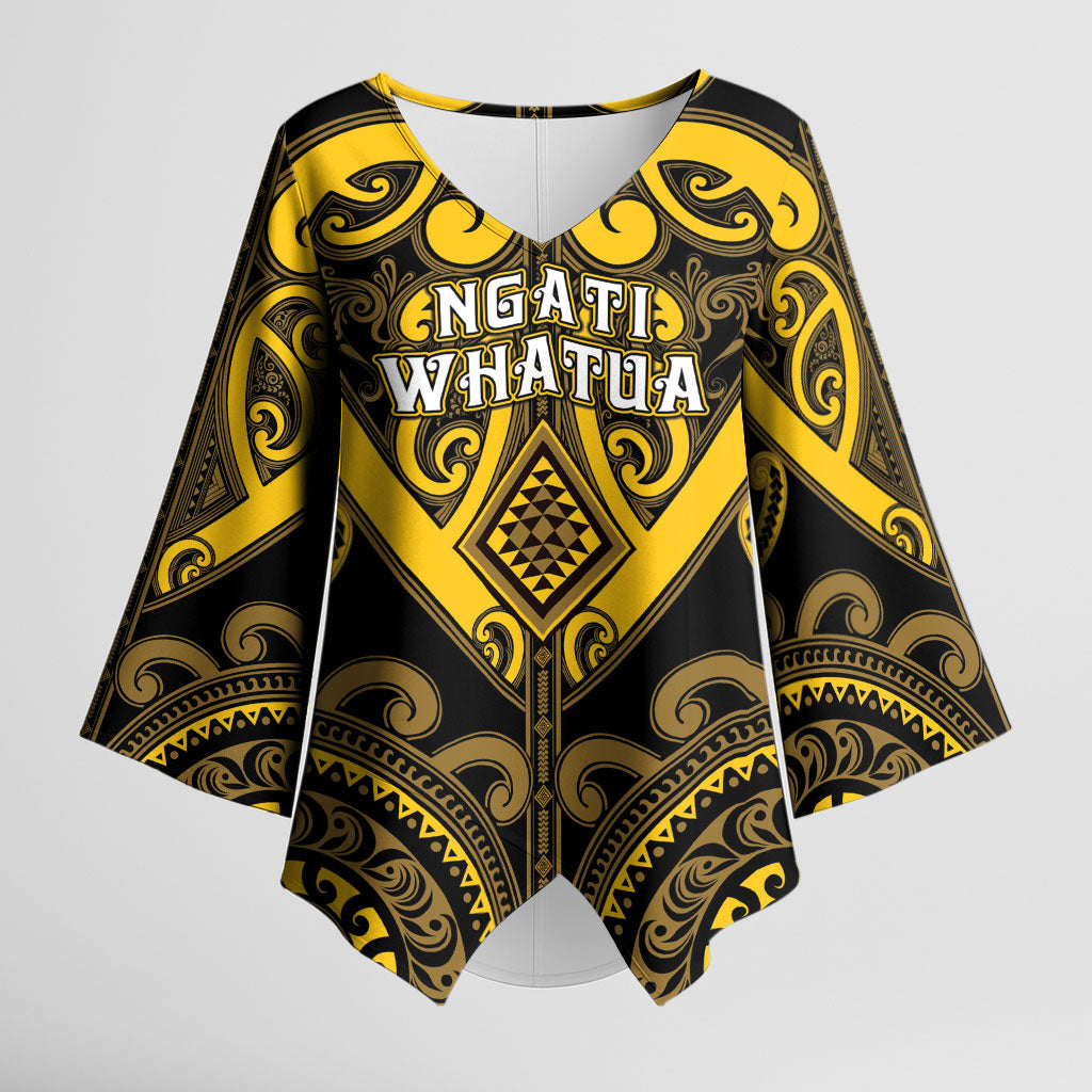Custom Aotearoa Ngati Whatua Kimono Sleeve Blouse Maori Tribal Pattern