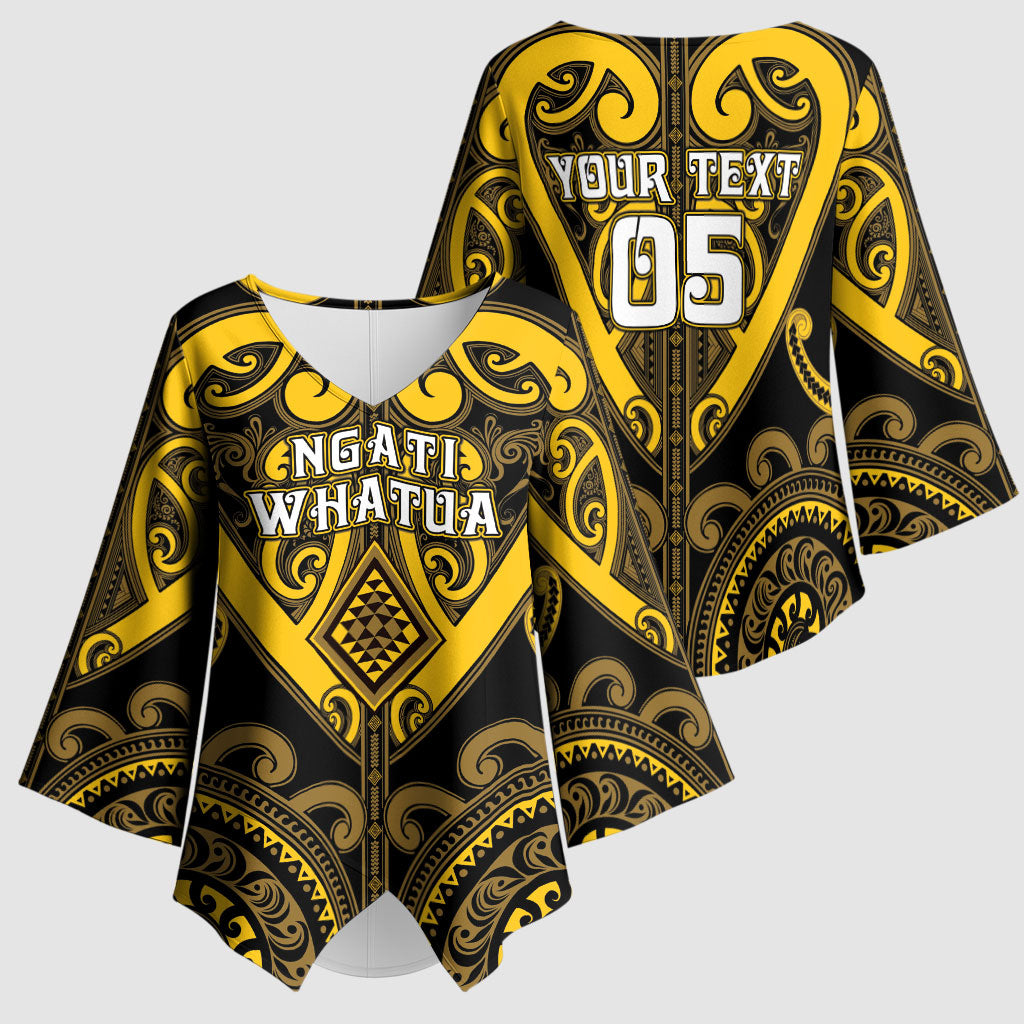 Custom Aotearoa Ngati Whatua Kimono Sleeve Blouse Maori Tribal Pattern