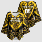 Custom Aotearoa Ngati Whatua Kimono Sleeve Blouse Maori Tribal Pattern