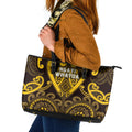 Aotearoa Ngati Whatua Leather Tote Bag Maori Tribal Pattern