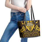 Aotearoa Ngati Whatua Leather Tote Bag Maori Tribal Pattern