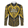 Custom Aotearoa Ngati Whatua Long Sleeve Button Shirt Maori Tribal Pattern