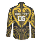 Custom Aotearoa Ngati Whatua Long Sleeve Button Shirt Maori Tribal Pattern