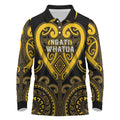 Custom Aotearoa Ngati Whatua Long Sleeve Polo Shirt Maori Tribal Pattern