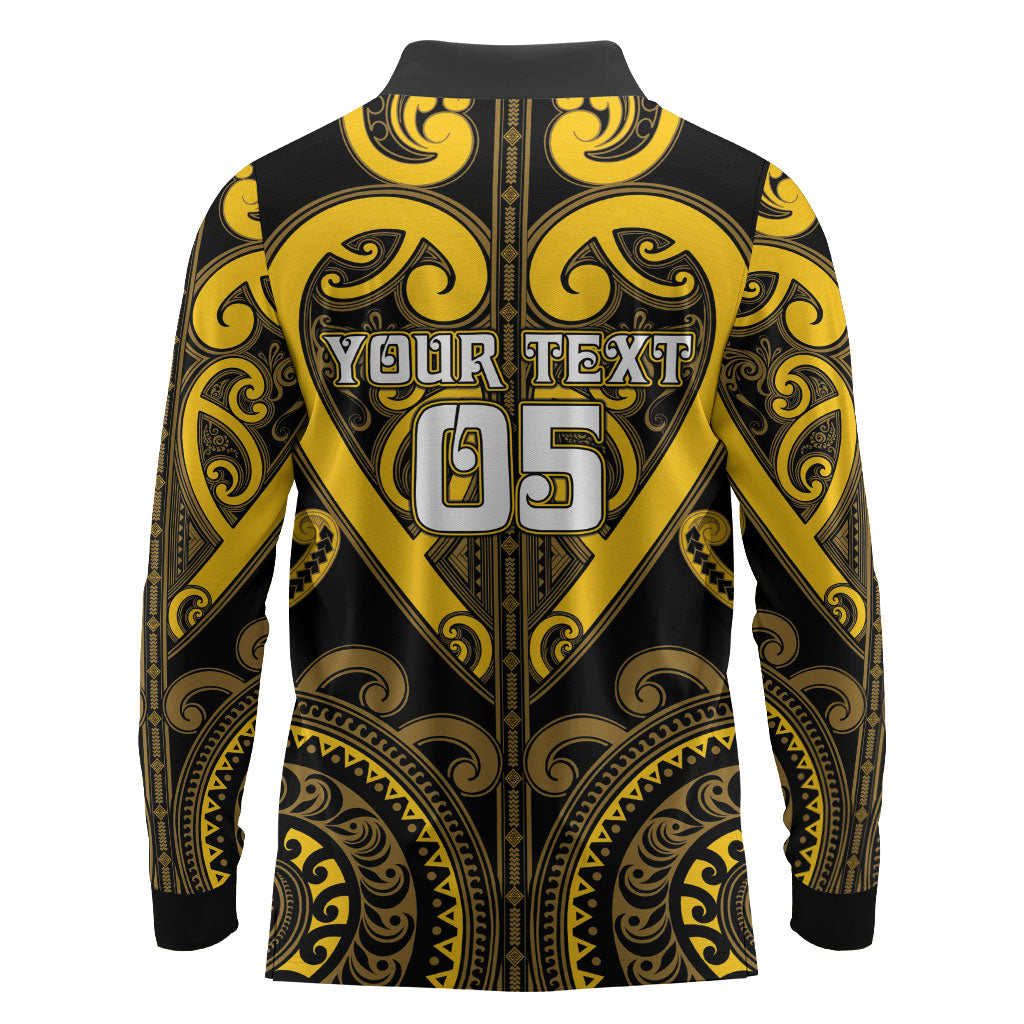 Custom Aotearoa Ngati Whatua Long Sleeve Polo Shirt Maori Tribal Pattern