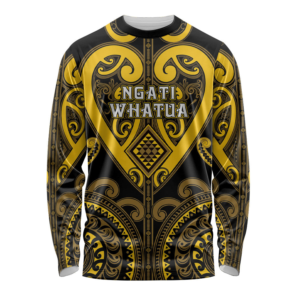 Custom Aotearoa Ngati Whatua Long Sleeve Shirt Maori Tribal Pattern