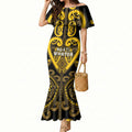 Custom Aotearoa Ngati Whatua Mermaid Dress Maori Tribal Pattern