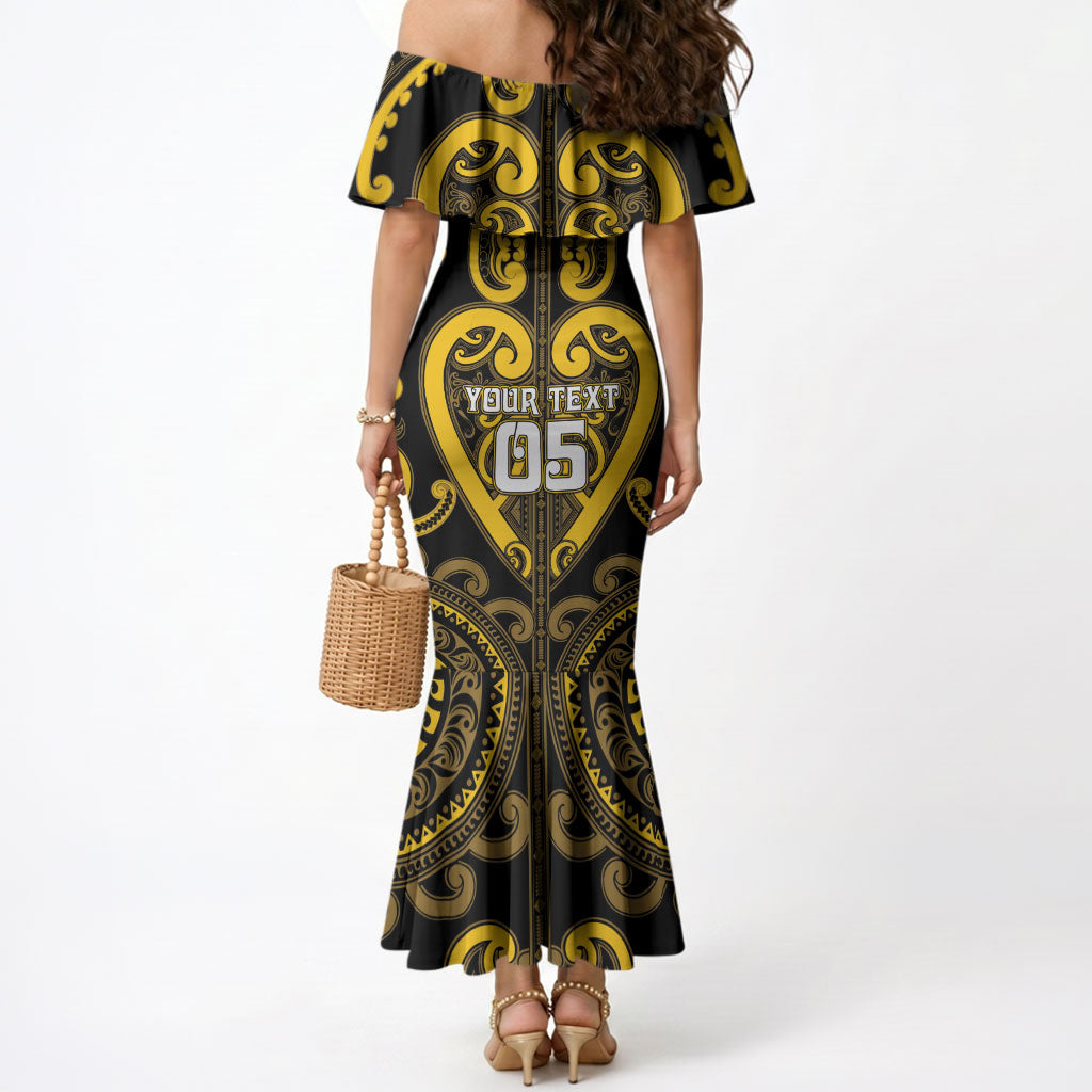 Custom Aotearoa Ngati Whatua Mermaid Dress Maori Tribal Pattern