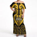 Custom Aotearoa Ngati Whatua Off Shoulder Maxi Dress Maori Tribal Pattern