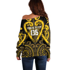 Custom Aotearoa Ngati Whatua Off Shoulder Sweater Maori Tribal Pattern