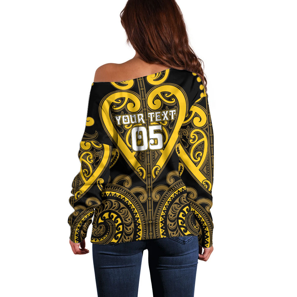 Custom Aotearoa Ngati Whatua Off Shoulder Sweater Maori Tribal Pattern