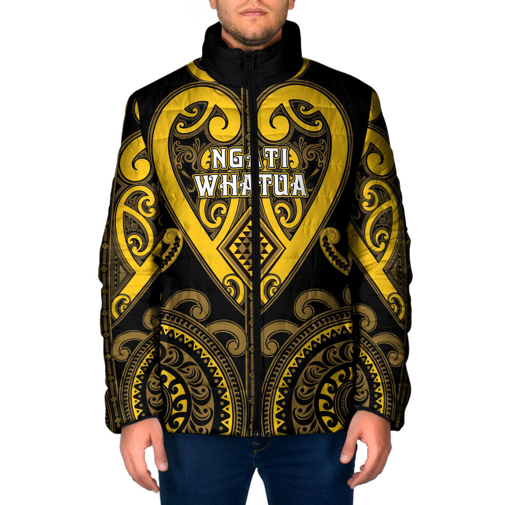Custom Aotearoa Ngati Whatua Padded Jacket Maori Tribal Pattern