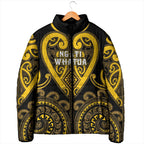 Custom Aotearoa Ngati Whatua Padded Jacket Maori Tribal Pattern