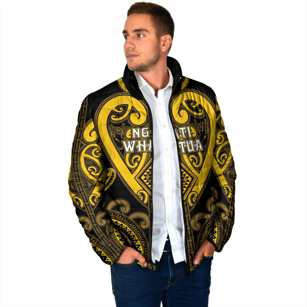 Custom Aotearoa Ngati Whatua Padded Jacket Maori Tribal Pattern