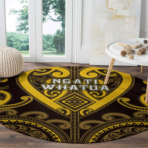 Aotearoa Ngati Whatua Round Carpet Maori Tribal Pattern