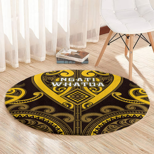 Aotearoa Ngati Whatua Round Carpet Maori Tribal Pattern