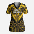 Custom Aotearoa Ngati Whatua Scrub Top Maori Tribal Pattern
