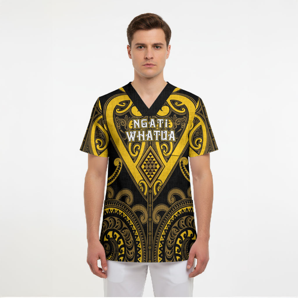 Custom Aotearoa Ngati Whatua Scrub Top Maori Tribal Pattern
