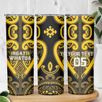 Custom Aotearoa Ngati Whatua Skinny Tumbler Maori Tribal Pattern