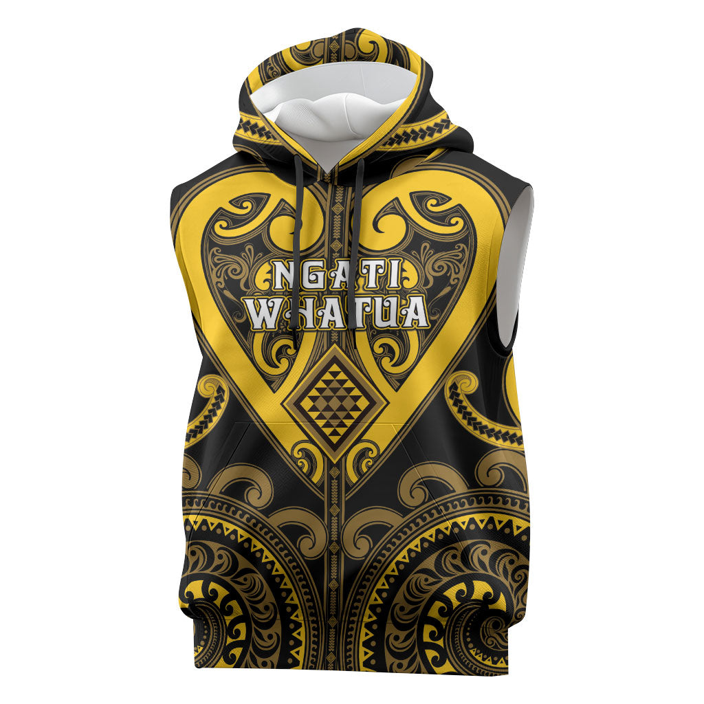 Custom Aotearoa Ngati Whatua Sleeveless Hoodie Maori Tribal Pattern