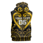Custom Aotearoa Ngati Whatua Sleeveless Hoodie Maori Tribal Pattern