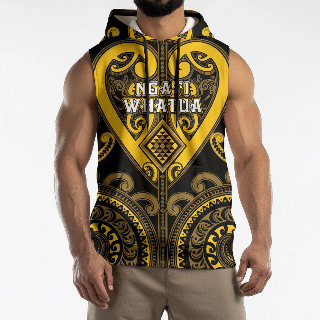 Custom Aotearoa Ngati Whatua Sleeveless Hoodie Maori Tribal Pattern