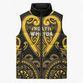 Custom Aotearoa Ngati Whatua Sleeveless Puffer Jacket Maori Tribal Pattern