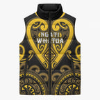 Custom Aotearoa Ngati Whatua Sleeveless Puffer Jacket Maori Tribal Pattern