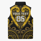 Custom Aotearoa Ngati Whatua Sleeveless Puffer Jacket Maori Tribal Pattern